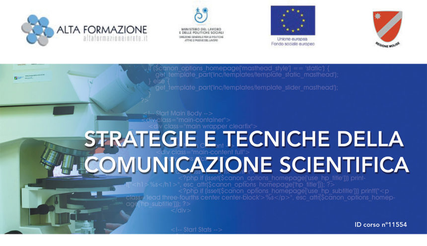 10.07.2013 Corso di Formazione: STRATEGIE E TECNICHE DELLA COMUNICAZIONE SCIENTIFICA