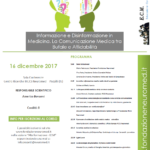 16 dicembre 2017 Corso  Informazione e Disinformazione in Medicina. La Comunicazione Medica tra Bufale e Affidabilità